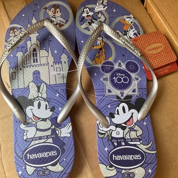 DISNEY FLIP FLOPS  by HAVAIANAS size USA 9/10 NWT - Picture 3 of 4